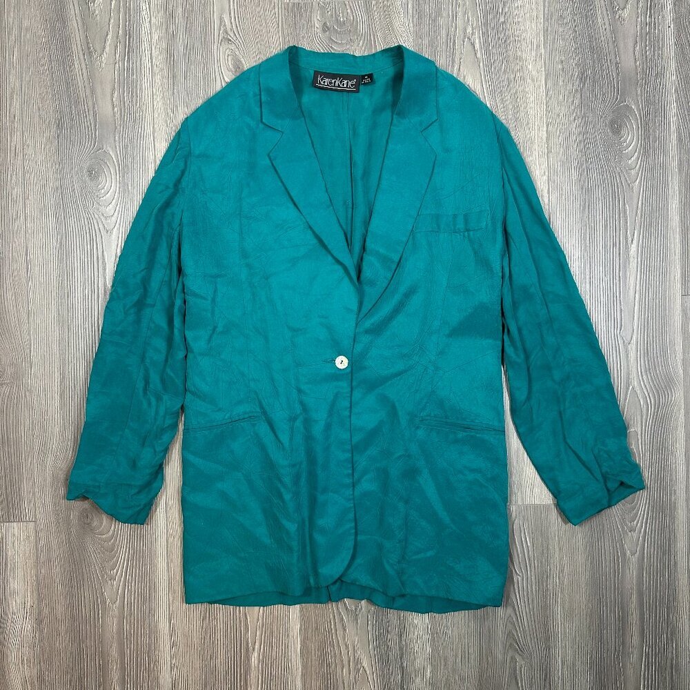 Vintage‎ Karen Kane Teal Blazer Jacket Size M